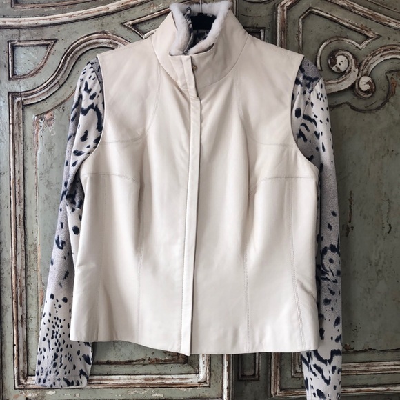 Carlisle Jackets & Blazers - Carlisle Buttery Leather Fitted Vest With Detachable Shearling Inside Collar